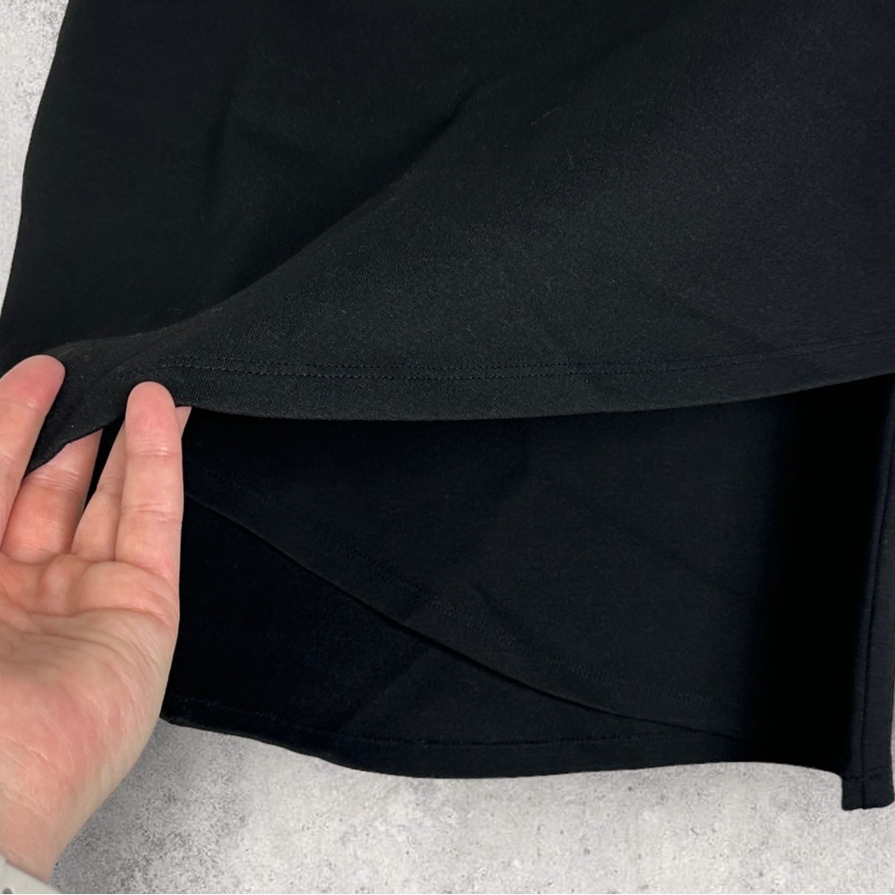 Sezane Black Calvi Mini Skirt French Stretch Faux Wrap Elastic Minimalist Small - Picture 7 of 11